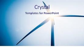  Presentation with sky blue - Presentation theme enhanced with environmental pollution - wind generators against the blue background and a sky blue colored foreground