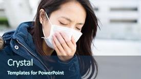  Presentation with pollution - Colorful slide deck enhanced with pollution - woman got sick backdrop and a navy blue colored foreground