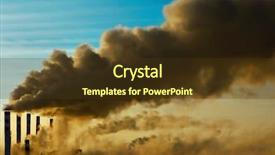  Presentation with smog - Beautiful presentation design featuring pollution air - smoking plant with brown smog backdrop and a tawny brown colored foreground