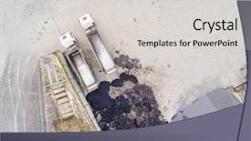  Presentation with transportation pollution - Presentation theme consisting of pollution and climate change theme background and a light gray colored foreground