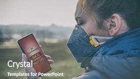  Presentation with anti virus - Audience pleasing theme consisting of pollution anti-smog and virus backdrop and a gray colored foreground