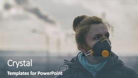  Presentation with anti virus - Slides with pollution anti-smog and virus background and a dark gray colored foreground