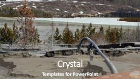  Presentation with pollution - Slide deck featuring pollution being pumped into snow background and a gray colored foreground