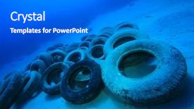  Presentation with ocean pollution - Slide deck having pollution in ocean environmental problem background and a gray colored foreground