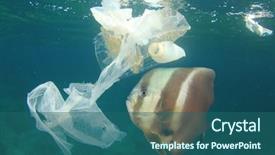  Presentation with fish ocean - Audience pleasing presentation design consisting of pollution in ocean with fish backdrop and a ocean colored foreground
