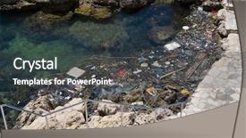  Presentation with water pollution - Theme having pollution of clear sea water background and a dark gray colored foreground