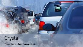  Presentation with combustible - PPT theme having pollution of environment by combustible background and a seafoam green colored foreground