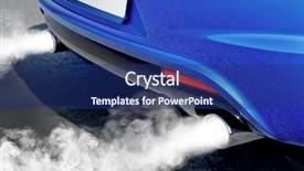  Presentation with combustible - Beautiful presentation theme featuring pollution of environment by combustible backdrop and a ocean colored foreground