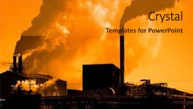  Presentation with air pollution - Audience pleasing presentation design consisting of pollution poor air quality factory backdrop and a gold colored foreground