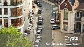  Presentation with car parking - PPT theme enhanced with pollution roadside - car parking outdoor background and a gray colored foreground