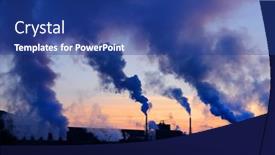 Presentation with air pollution - PPT theme featuring pollution-smoke-from-a-factor background and a ocean colored foreground