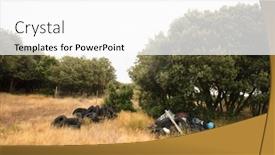  Presentation with tires - Slide deck featuring pollution-with-old-rubber-tires background and a white colored foreground