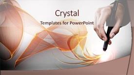  Presentation with hand drawn brush stroke design - Presentation with pollygraph - close up of designer hand background and a sky blue colored foreground