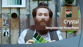  Presentation with modern color - Amazing PPT theme having pollygraph - directly above view of bearded backdrop and a  colored foreground