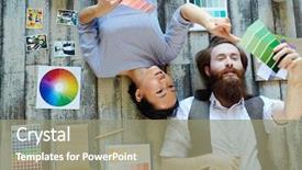  Presentation with modern color - Slide set consisting of pollygraph - directly above view of creative background and a coral colored foreground