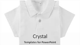  Presentation with white pigeon against the blue - Slide set having polo shirt - clothing isolated against white background background and a white colored foreground