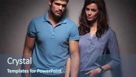  Presentation with holding people in hands - Audience pleasing PPT layouts consisting of polo shirt - cute fashion couple looking backdrop and a ocean colored foreground