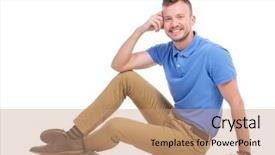  Presentation with floor - Slide deck featuring polo shirt - full length picture background and a coral colored foreground