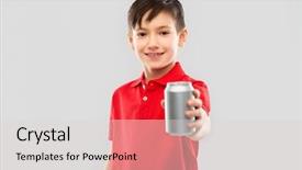  Presentation with red grey - Colorful PPT layouts enhanced with polo t-shirt drinking soda backdrop and a light gray colored foreground