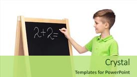  Presentation with advertisement - Slide deck enhanced with polo t-shirt solving math background and a mint green colored foreground