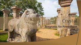  Presentation with sri lanka - Presentation theme featuring polonnaruwa-ruins-in-the-sri background and a coral colored foreground