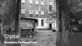  Presentation with cooperative culture building - Amazing presentation having polution - decrepit stinky building in wroclaw backdrop and a gray colored foreground
