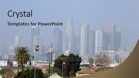  Presentation with angels - Amazing presentation theme having polution - downtown los angels california engulfed backdrop and a light blue colored foreground