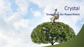  Presentation with solution - Cool new theme with polution - forestation as ecologyy solution mixed backdrop and a sky blue colored foreground