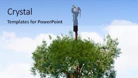  Presentation with solution - Presentation design with polution - forestation as ecologyy solution mixed background and a light blue colored foreground