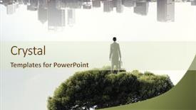  Presentation with solution - Theme enhanced with polution - forestation as ecologyy solution mixed background and a soft green colored foreground