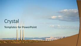  Presentation with grand canyon - PPT theme with polution - smokestacks of the navajo generating background and a lemonade colored foreground