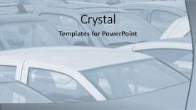  Presentation with parking lot - Cool new presentation design with polution - telephoto view of cars parked backdrop and a light blue colored foreground