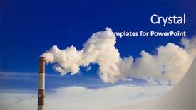  Presentation with pipe - Cool new slide set with polution - tube factory smoke smoke backdrop and a navy blue colored foreground