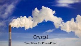  Presentation with pipe - Slide deck having polution - tube factory smoke smoke background and a teal colored foreground