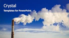  Presentation with smoke - Presentation design consisting of polution - tube factory smoke smoke background and a navy blue colored foreground