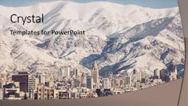  Presentation with snow covered trees and falling - Amazing PPT theme having polution - winter tehran view backdrop and a lemonade colored foreground