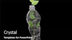  Presentation with plastic recycling - Slide set featuring polycarbonate plastic bottles of mineral background and a black colored foreground