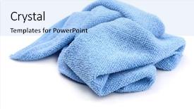  Presentation with blue water splash isolated - Slide deck with polyester - blue crumpled microfiber cloth isolated background and a light blue colored foreground