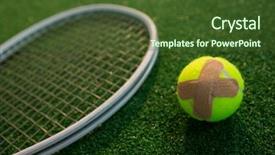  Presentation with tennis ball in the corner - Colorful PPT theme enhanced with polyester - close up of tennis ball backdrop and a tawny brown colored foreground