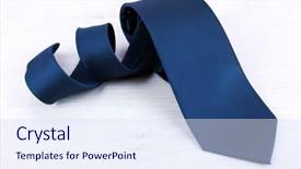  Presentation with wooden - Presentation design featuring polyester - male necktie on wooden table background and a  colored foreground