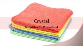  Presentation with stack - Colorful presentation theme enhanced with polyester - stack of color microfiber cloths backdrop and a coral colored foreground