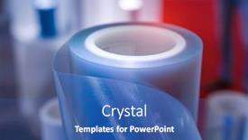  Presentation with polyethylene - PPT theme having polyethylene-laminating-and-rewinding-kind background and a ocean colored foreground