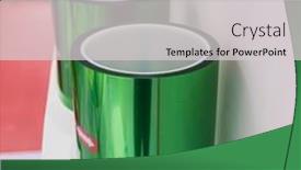  Presentation with polyethylene - Presentation design featuring polyethylene-laminating-and-rewinding-kind background and a light gray colored foreground