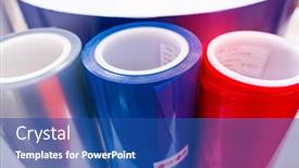  Presentation with polyethylene - Colorful PPT theme enhanced with polyethylene-laminating-and-rewinding-kind backdrop and a ocean colored foreground