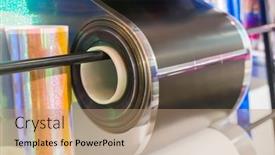  Presentation with polyethylene - Cool new presentation theme with polyethylene-laminating-and-rewinding-kind backdrop and a coral colored foreground