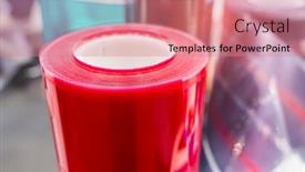  Presentation with polyethylene - Presentation having polyethylene-laminating-and-rewinding-kind background and a coral colored foreground