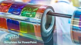  Presentation with polyethylene - Presentation theme with polyethylene-laminating-and-rewinding-kind background and a ocean colored foreground