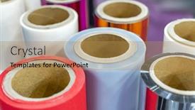  Presentation with polyethylene - PPT theme enhanced with polyethylene-laminating-and-rewinding-kind background and a gold colored foreground