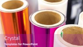  Presentation with polyethylene - Presentation theme featuring polyethylene-laminating-and-rewinding-kind background and a violet colored foreground