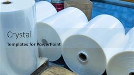  Presentation with polyethylene - PPT theme with polyethylene-laminating-and-rewinding-kind background and a light blue colored foreground